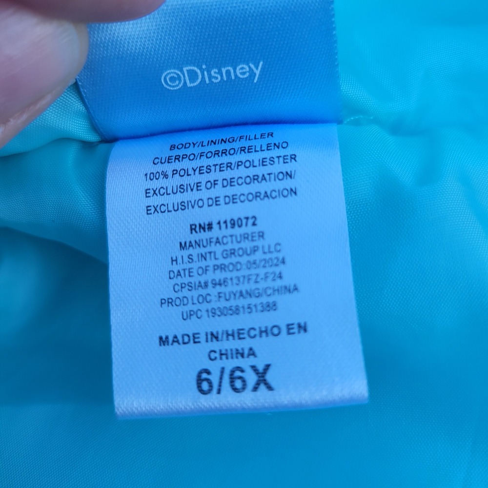 Disney Frozen silver metallic iridescent hooded puffer full zip vest SIZE 6 - Picture 8 of 8